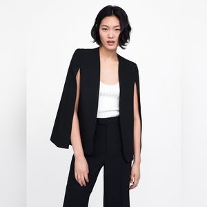 Zara woman black cape jacket